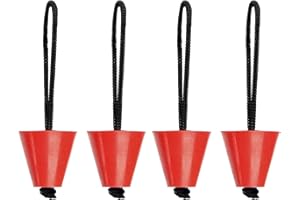 Amarine Made Pack of 4 Universal Kayak Scupper Plug Kit, Fits: Hobie, Native, Wilderness Systems, Feelfree, Perception, Old Town Kayaks (Red)
