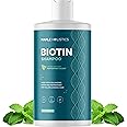 Volumizing Biotin Shampoo for Thinning Hair - Thin Hair Shampoo with Peppermint Argan and Essential Oils for Hair Care - Vegan Sulfate Free Shampoo for Damaged Dry Hair Paraben and Cruelty Free (Mint)