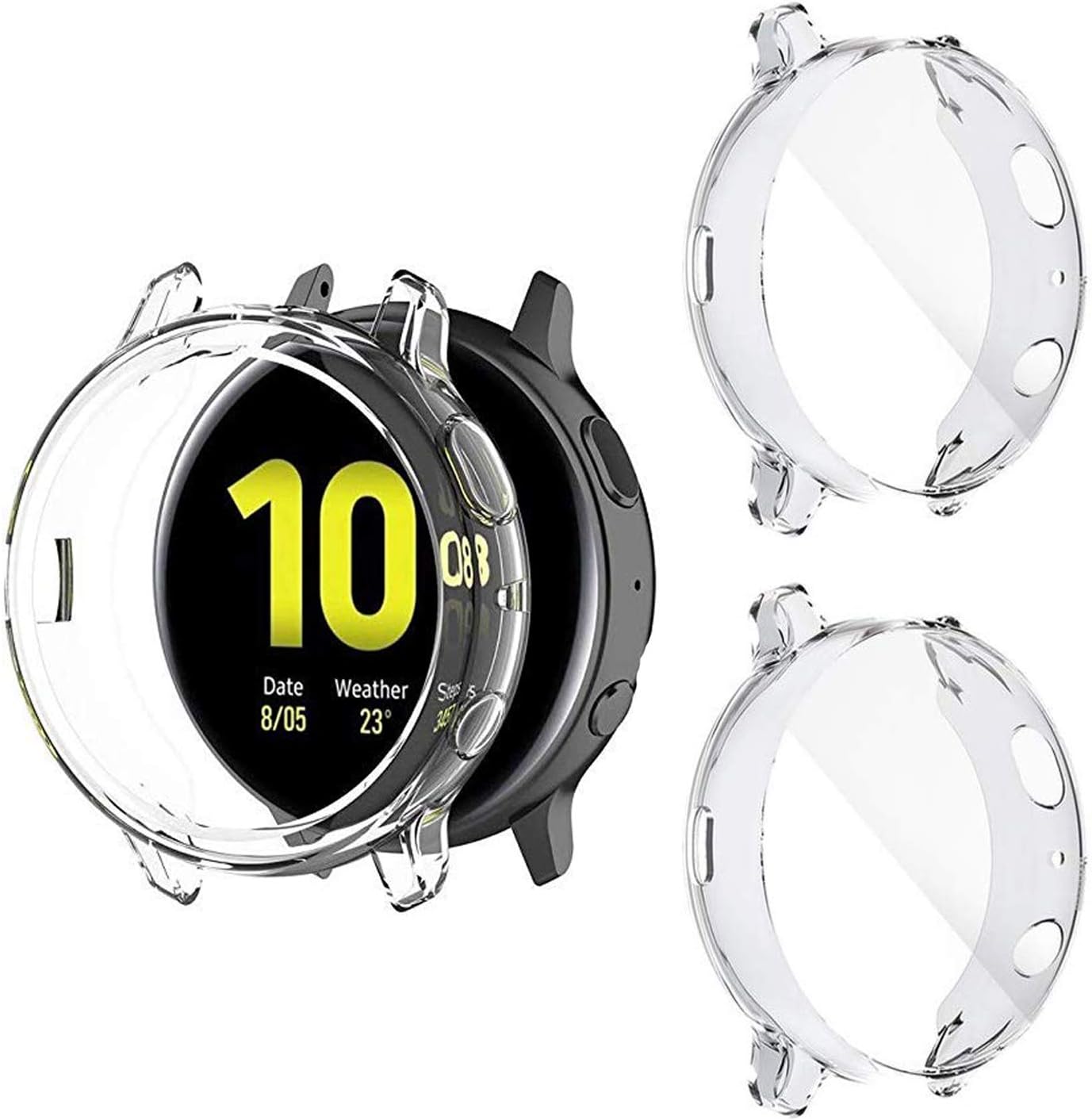 Halnziye Screen Protector for Galaxy Watch Active 2 (44mm) - 3 Packs Ultra Slim Soft Full Protective Cover Case for Samsung Galaxy Watch Active2 (Clear)