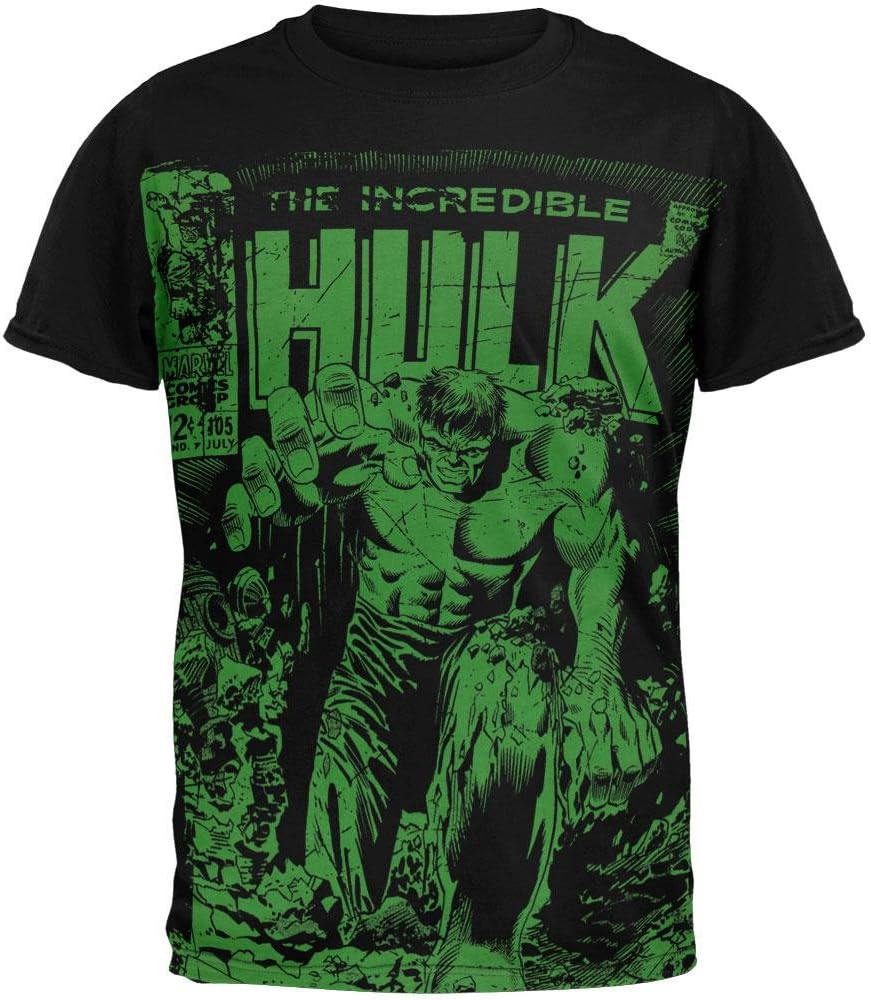 Marvel Hulk #105 Cover Black 30 Single T-Shirt