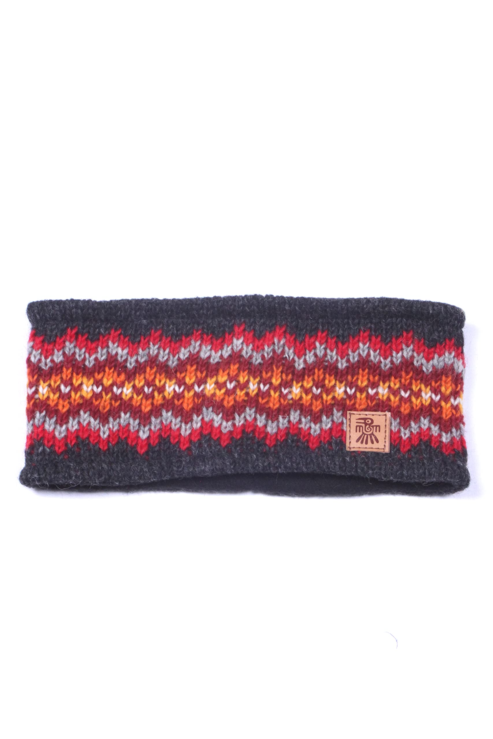 Pachamama Women Wool Ear Warmer Headband Fleece Lined Handknitted Shetland Multicoloured One-Size Handmade Fair Trade