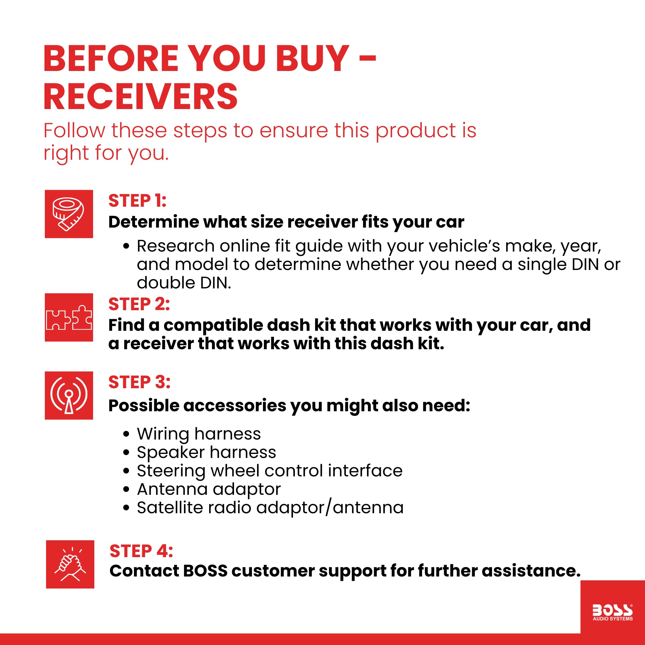 BOSS Audio Systems 611UAB Car Stereo - Single Din, Bluetooth, No CD DVD Player, AM/FM Radio Receiver, Aux Input, USB