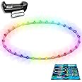 UltraPoi UltraHoop Shuffle LED Hoop – Smart Auto Color Changing LEDs w/ 100+ Light Patterns – Rechargeable, Collapsible, Beginner to Advanced Glow in the Dark Flow Toys Hoola Hoops for Raves & Parties