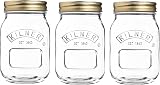 Kilner Preserve Jar Set of 3 0.5L Round Glass Screw Top Jars