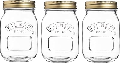 Kilner Preserve Jar Set of 3 0.5L Round Glass Screw Top Jars
