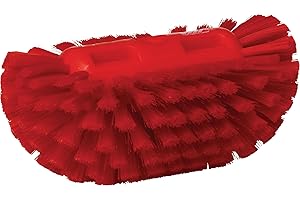 Vikan 70394 Polypropylene Bristle Hand-Held Tank Brush, 8", Red