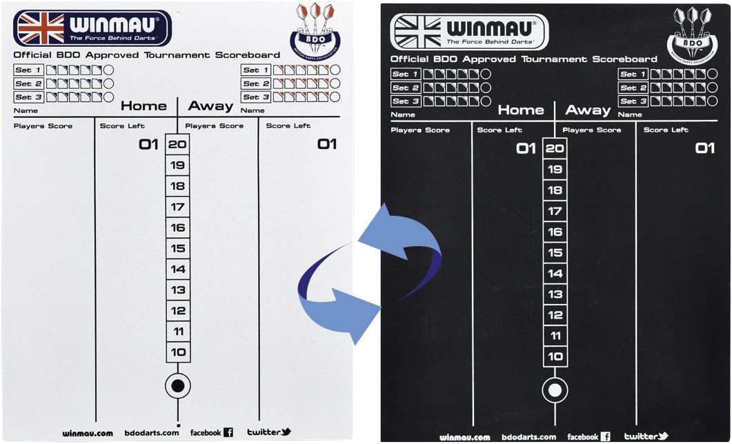 Offizielle Winmau Scorerboard Schreibtafel Winmau Beidseitig