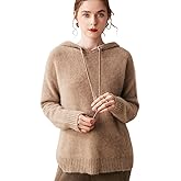 SHABADUER Women's Cashmere and Wool Blend Long Sleeve Hoodie Thicking Knit Pullover Sweater for Winter and Fall, Outdoor Wear