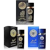 A CENTER 3Pack Men Cologne Azad,Lion Black,Lion Blue Eau De Parfume Spray with Woody Floral & Fruity Scent Perfume Gift Set Day to Night Luxury Fragrances
