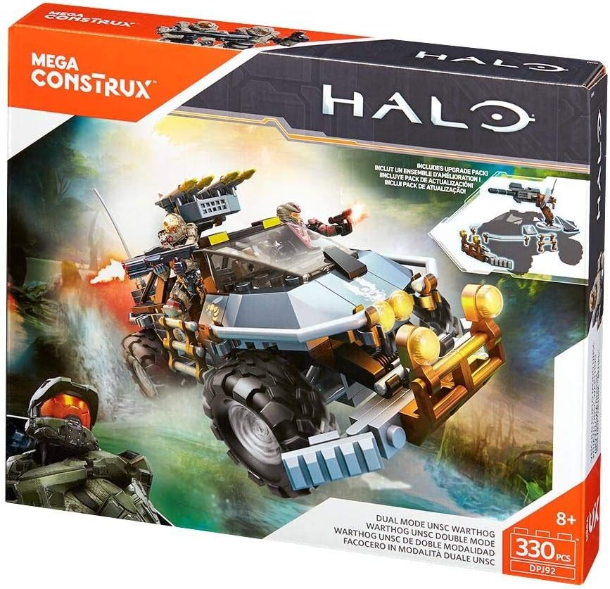 Mega Construx Halo Dual Mode UNSC Warthog Includes Upgrade Pack 330 Pcs DPJ92 New In Unopened Box