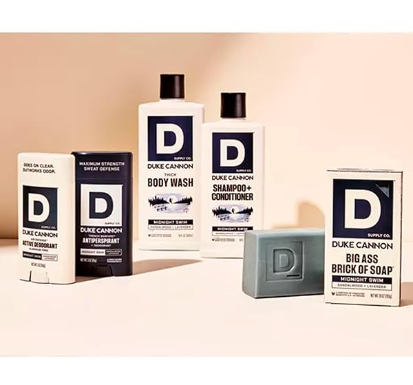 DUKE CANNON MIDNIGHT SWIM ALUMINUM-FREE DEODORANT FOR MEN – AIR DEFENSE, SANDALWOOD + LAVENDER SCENT, 3 OZ – LONG-LASTING, CLEAR GLIDE, SKIN-SOOTHING FORMULA