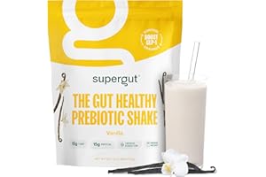 Supergut Prebiotic Shakes | Meal Replacement | Boost GLP-1 | High Protein and Fiber | No Added Sugar | Keto Food, Meal, Snack (Vanilla, 14 servings)