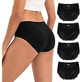INNERSY Women's Seamless Hipster Underwear Soft No Show Invisible Stretch Panties 4-Pack