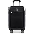 Travelpro Platinum Elite Hardside Expandable Carry on Luggage, 8 Wheel Spinner, TSA Lock, Hard Shell Polycarbonate Suitcase, Shadow Black, Compact Carry on Laptop Pocket 20-Inch