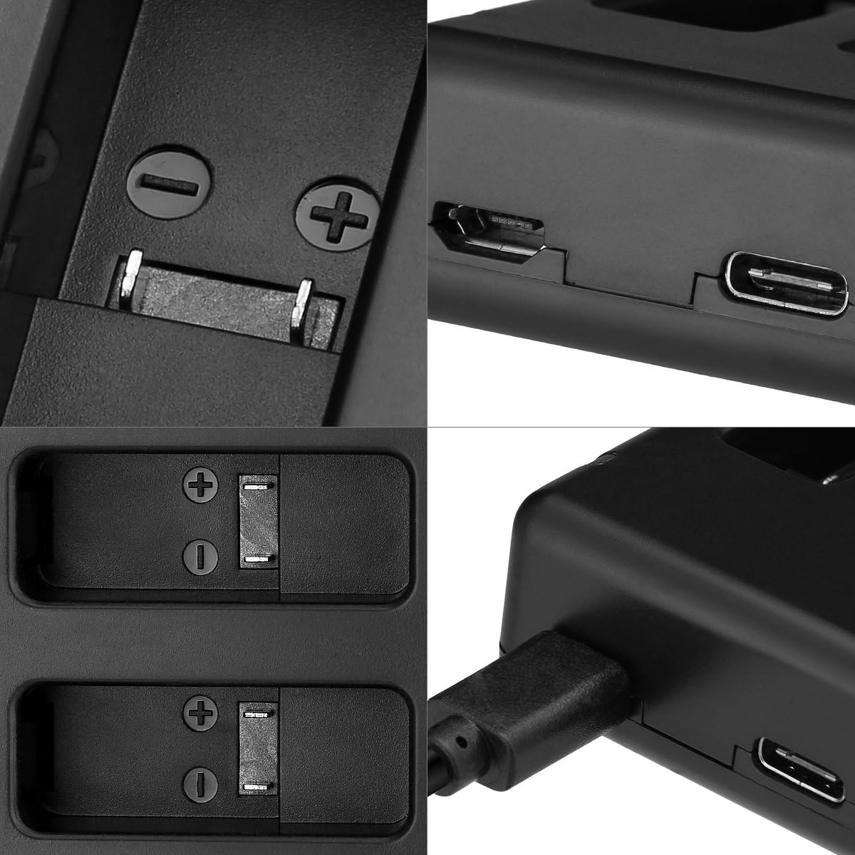 Powerextra Dual Battery Charger with Micro USB Cable for GoPro HERO8 Black GoPro HERO7 Black GoPro HERO6 Black GoPro HERO5, HERO5 Black GoPro Hero 2018 : Electronics