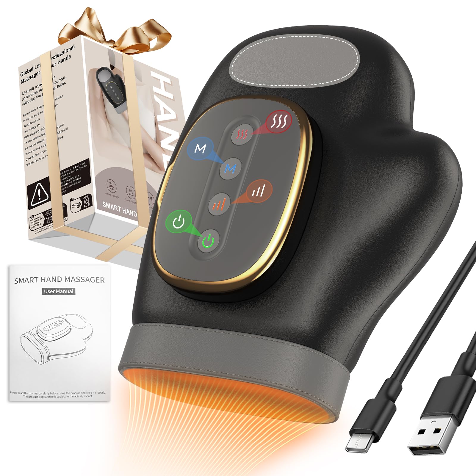 Photo 1 of YNSZAS Professional Hand Massager with Heat Compression Therapy, 3 Massage 4 Temperatures 5 Compression Pain Relief Glove, Arthritis & Wrist Carpal Tunnel Neuropathy Circulation, Gifts for Women/Men