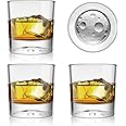 Triplorare Creative Moonbottom Whiskey Glasses Set of 4, Old Fashioned and Cocktail Glasses (Frosted bottom set of 4), gift for amateur astronomer