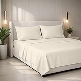 Mayfair Linen 100% Egyptian Cotton California King Sheets Set - 2000 Series Luxury Sheets Cal King Size Bed Set, Silky Soft & Cooling, 17" Extra Deep Pocket Hotel Collection Sheet (4 PC, Ivory)