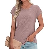 LONGYUAN Women's Crewneck Tunic Top - Short Sleeve Dressy Casual Blouse Shirt M-3XL