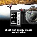 Lexar 64GB 1667x SDXC UHS-II U3 V60 Memory Card 4K Video 250MB/s Read view 6