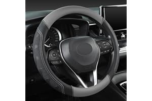 GIANT PANDA Car Steering Wheel Cover for Toyota RAV4,Camry,Highlander,Corolla,Prius,Tacoma, Standard Size - Black+Gray