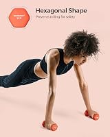 SONGMICS Dumbbells Set of 2 1 kg Hexagon Neoprene Coated Papaya Orange SYL902O01 view 7