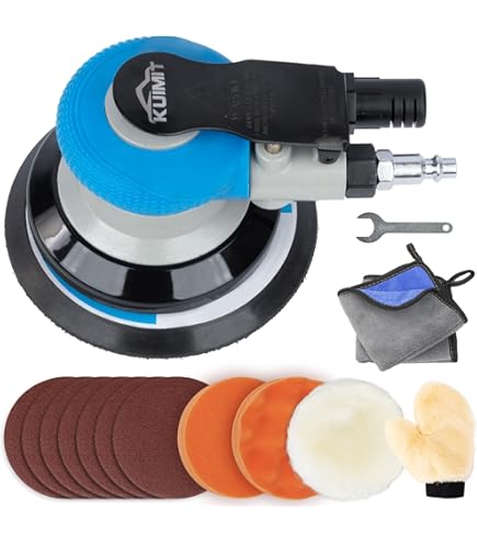5'' Pneumatic Sander Pneumatic Polisher A Sander A Palm Orbital Sander Grinder Palm Sander Sanding Machine Tool DOOMUN