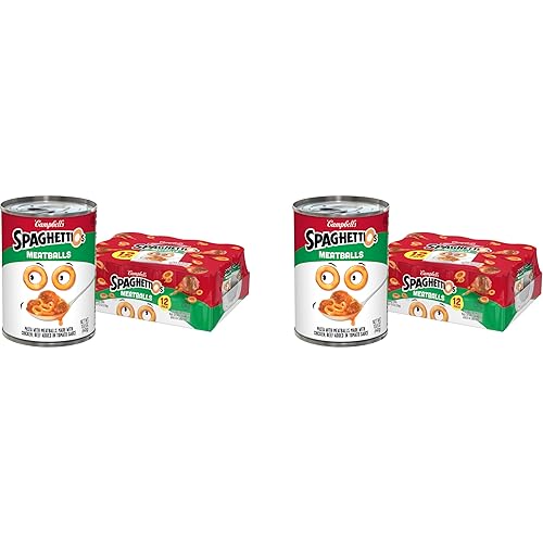 SpaghettiOs Canned Pasta with Meatballs, 15.6 oz Can (Pack of 24)