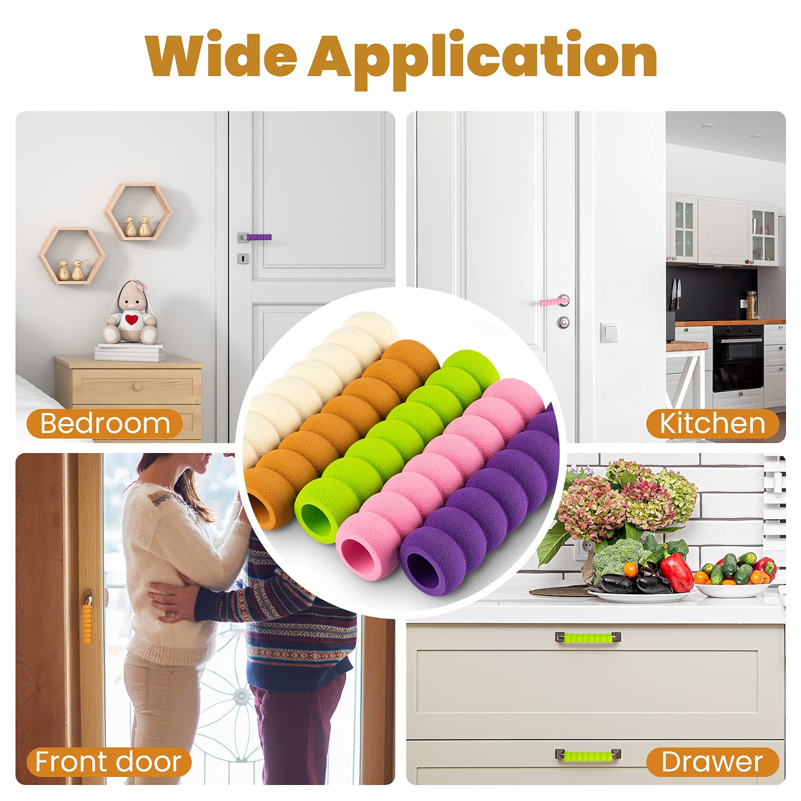 ISKYBOB Set of 5 Door Knob Covers Door Handle Foam Safety Cover Guard Protector for Kid