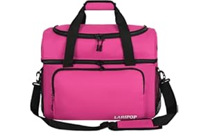 LARIPOP Bowling Ball Bag with Double Ball Holder - Fits Bowling Shoes Up to Mens Size 16