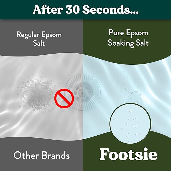 FOOTSIE SOOTHING TEA TREE OIL EPSOM SALT SOAK – FOR CALLUSES, ACHES & PAIN, ATHLETE’S FOOT – MADE IN USA – SOOTHES CRACKED HEELS, FLAKY SKIN – 100% ORGANIC, PEDICURE SPA SALT – 48 OUNCES