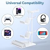 KDD Headphone Stand Controller Holder White Aluminum Bar Universal Storage view 5