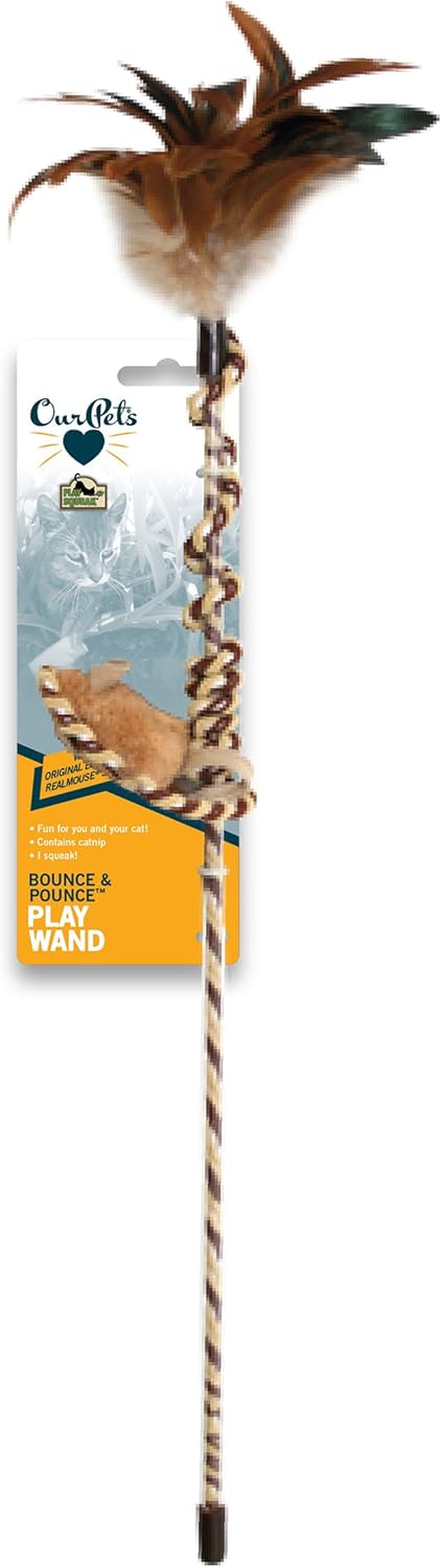 squeaky mouse on a stick cat toy