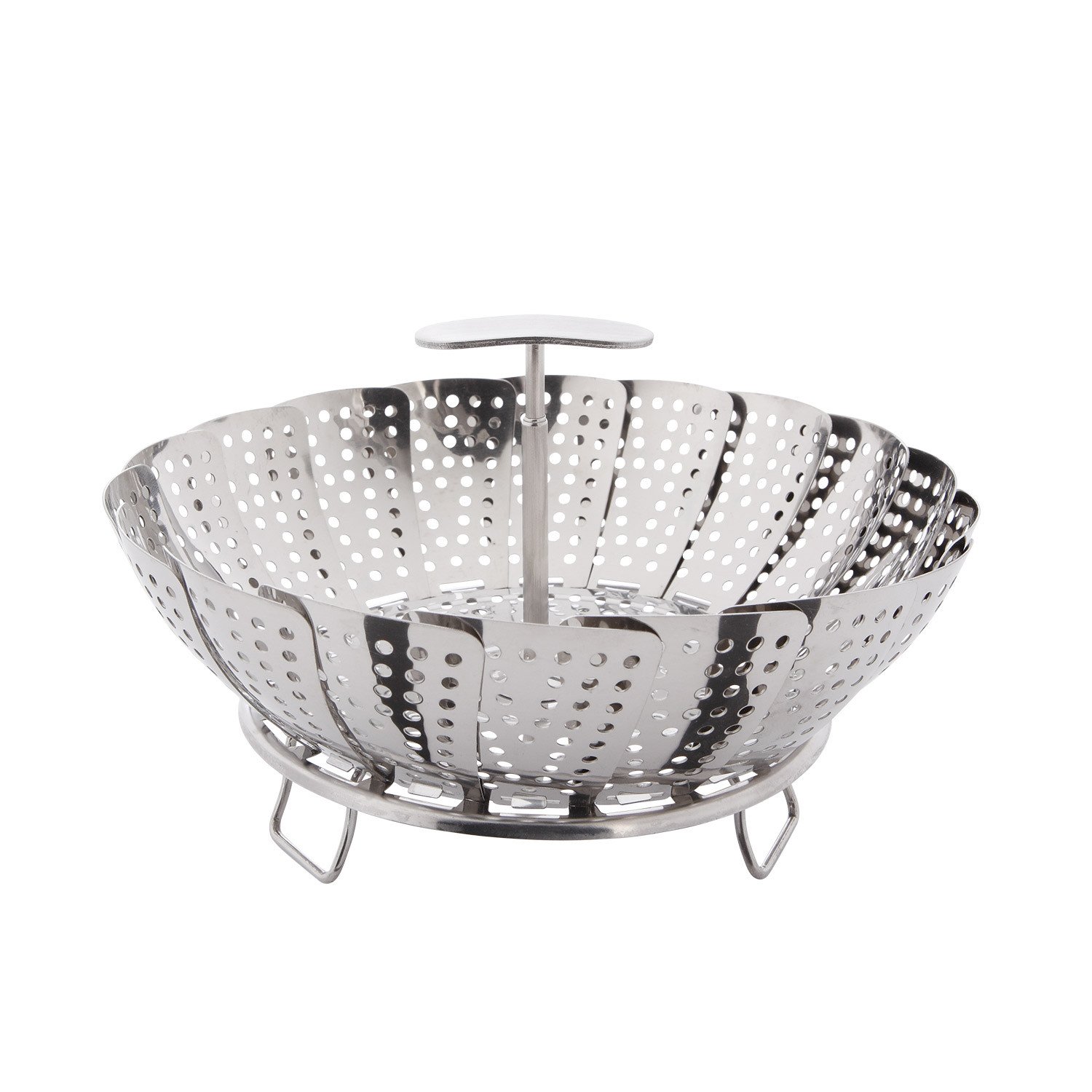 Weis Vegetable Steamer 18-26 cm with Telescope Handle, Stainless Steel, Silver, 27.5 x 27.5 x 10.5 cm