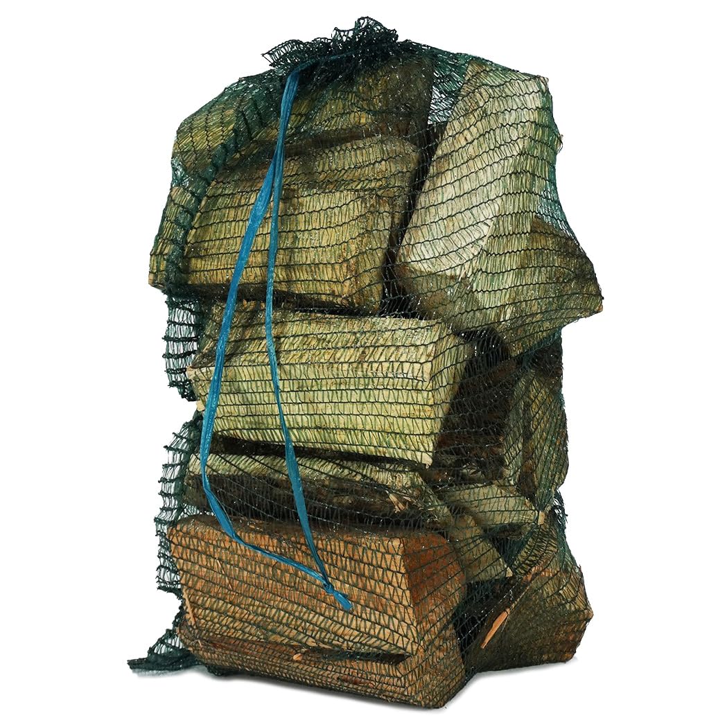sackmaker Net Bags - Industry Grade Net Bags for Logs, Kindling, Shellfish, Vegetables, Fruit etc. Drawstring closing tie built into the bag (50x80cm, 10)