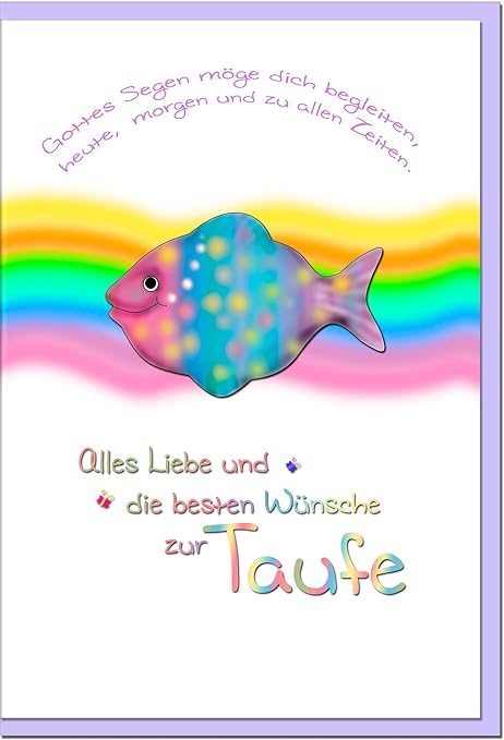 Metalum Karte Zur Taufe Regenbogen 1005009s