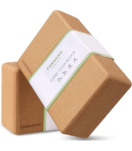 Luxury Cork Yoga Block Set Extra Large Yoga Blocks Performance Grade Natural Portuguese Cork High Density Non Slip Support For Safer Balancing 100 Cotton Extra Long Yoga Strap Included