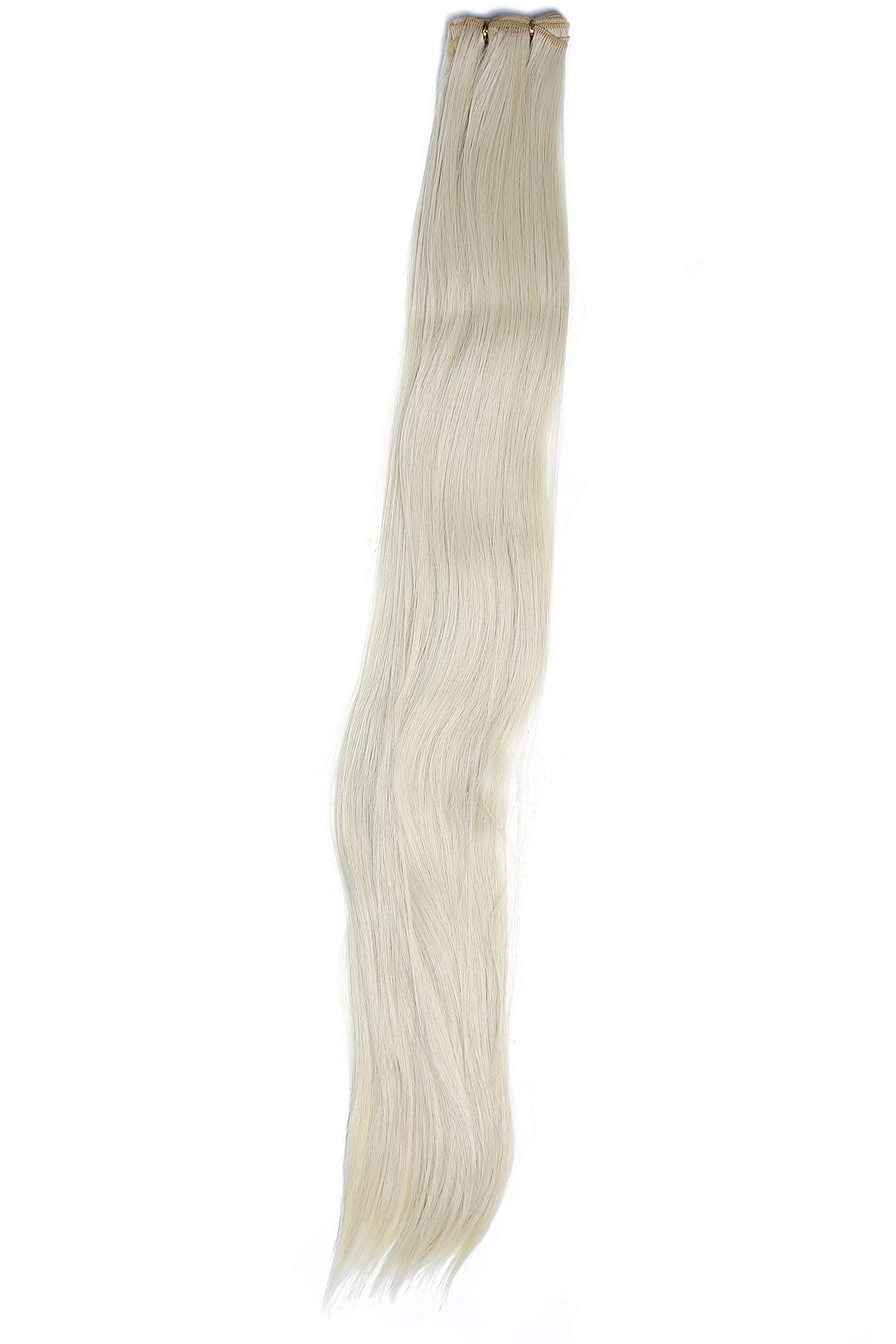 WIG ME UP - VK-WEFT-303/220 Weft tress of synthetic hair sleek for wig extension making Cosplay Theatre hair length 30 inches tress width 98 inches light blond mix