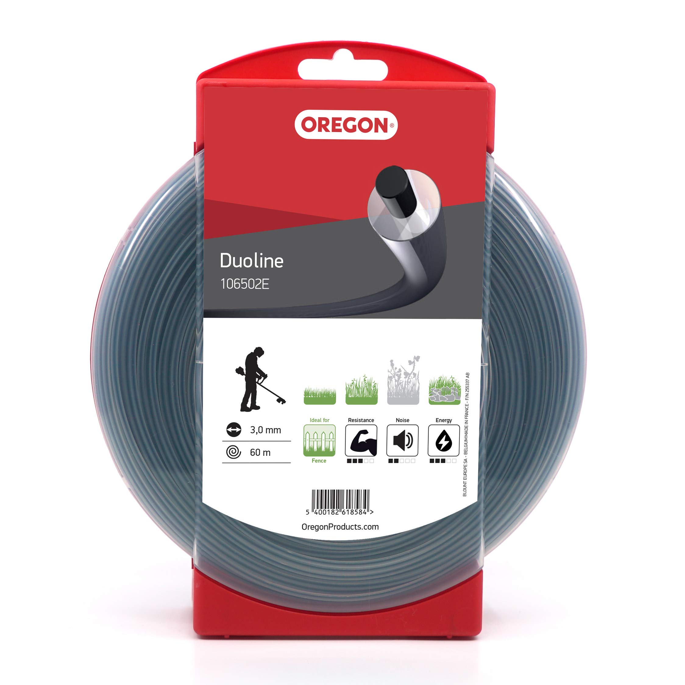 Oregon Round 3mm Strimmer Line, Durable Dual Material Line, Tackles Grass, Weeds & Thick Vegetation, Professional Heavy Duty Strimmer Wire, Fits Most Standard Models, 3.0 mm x 60 m (106502E)