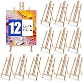 ESRICH 12Pack16in Tabletop Easel,Tabletop Easel for Painting Party, Wooden Tabletop Display Easels,Painting Easel for Displaying Canvases, Photos, Display Tripod Holder Stand for Students Kids