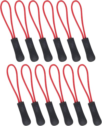 Rowwait 12pcs Zipper Pull Tags Cord Pulls for Bags, Jackets - Non-slip