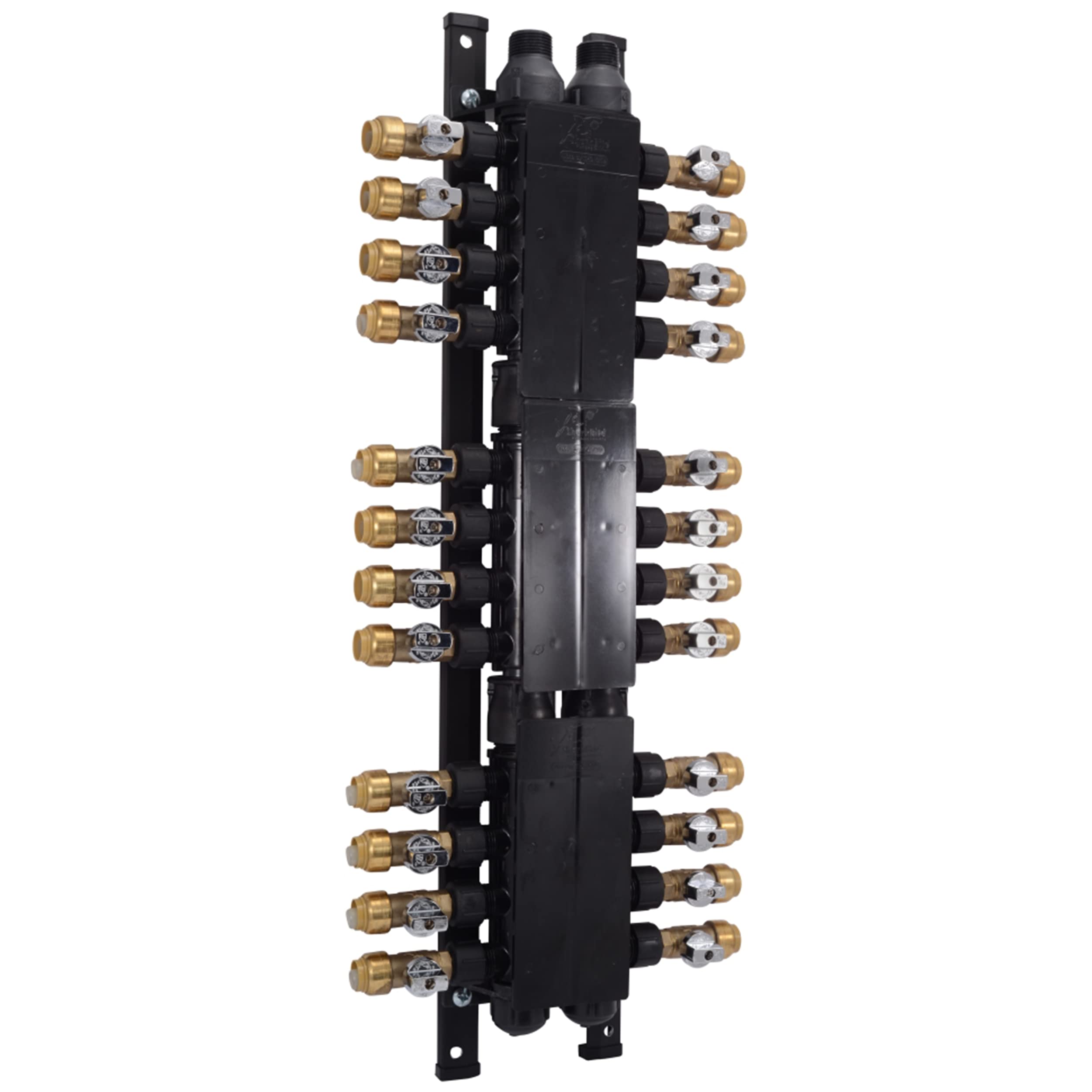 Photo 1 of SharkBite 24 Port Home Run Manifold 3/4 Inch MNPT Inlet x 1/2 Inch Push to Connect Brass Ball Valve Outlets, PM024SB