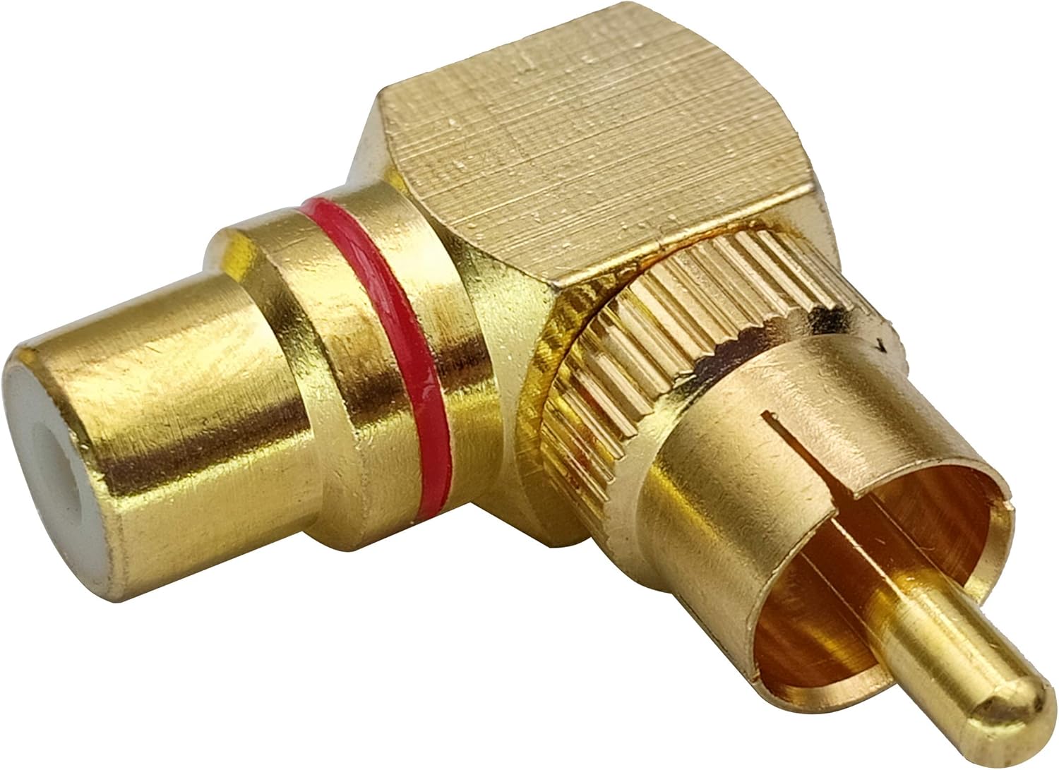 AAOTOKK 90 Degree RCA Adapter,Gold-Plated Right Angle RCA Male to RCA Female Jack Audio AV TV Adapters Metal Connector (2 Pack/1to1) - Image 5