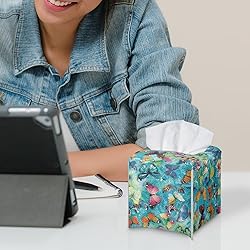 Talayituse Colorful Butterfly Print Tissue Box