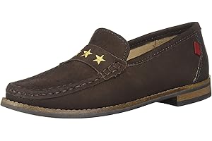 Marc Joseph New York Unisex-Child Leather Loafer with Gold Embroidered Star
