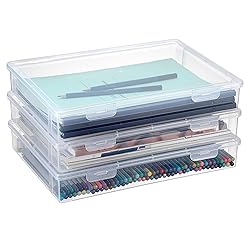 BTSKY Clear Plastic Storage Box with Flap