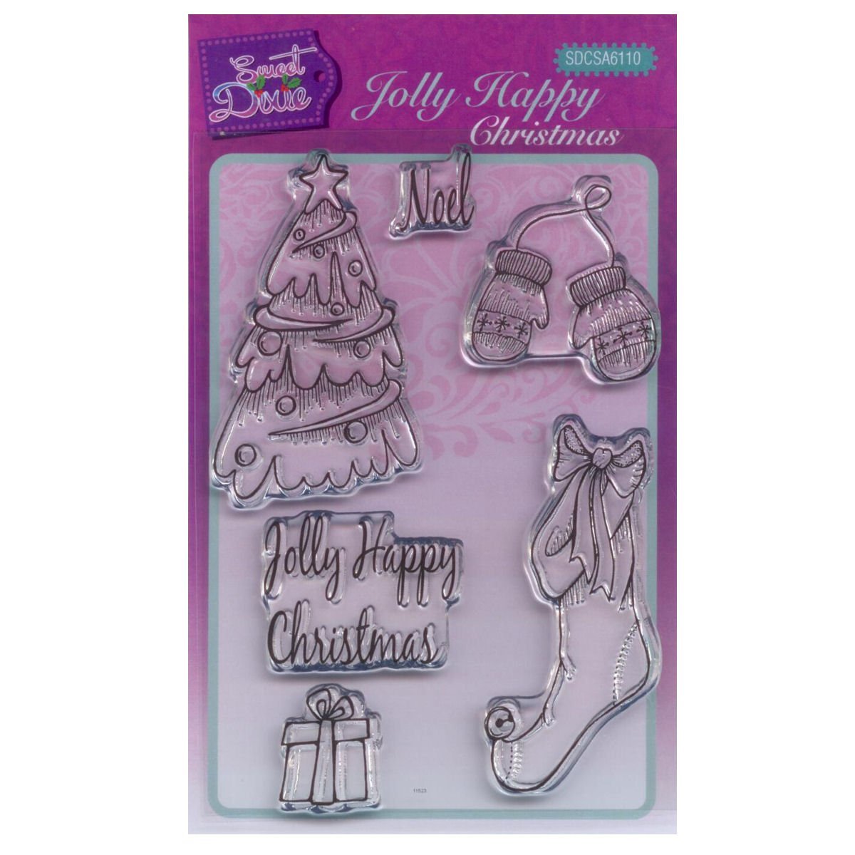Sweet Dixie Jolly Happy Christmas Clear Stamp Set