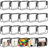 AojSup 20 PCS Clear Makeup Bags with Zipper - Black Border PVC Clear Cosmetic Pouch Organizer, Transparent Waterproof Toiletry Travel Essentials Storage for Women Men (5.9 x 3.9 x 2.7 Inches)