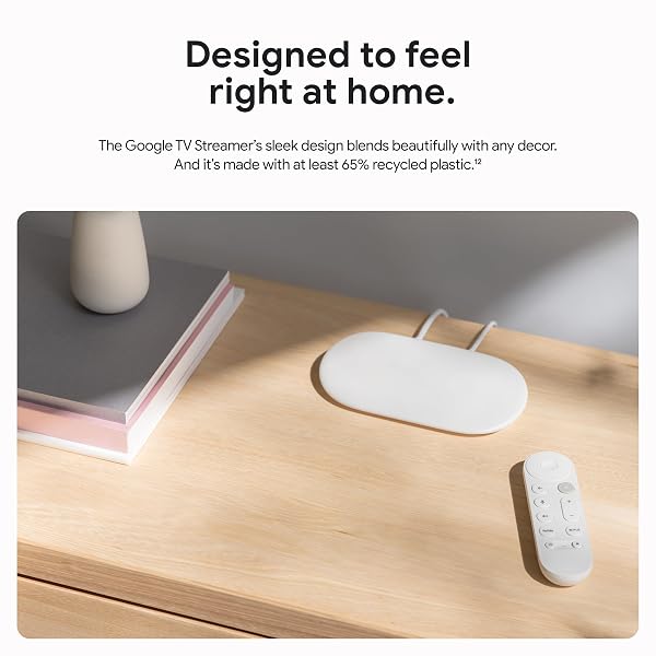 GOOGLE TV STREAMER 4K – FAST STREAMING ENTERTAINMENT ON YOUR TV WITH VOICE SEARCH REMOTE – WATCH MOVIES, SHOWS, LIVE TV, AND NETFLIX IN 4K HDR – SMART HOME CONTROL – 32 GB OF STORAGE – PORCELAIN