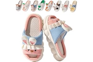 Fadezar Girls Boys Cute Slides Slippers Kids Bunny/Cow/Frog Flip Flops Toddler House Thick Sole Indoor Slippers Soft Summers Slides for Girls
